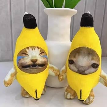 Amazon.co.jp: バナナキャット バナナ猫 2個セット ミーム 泣く